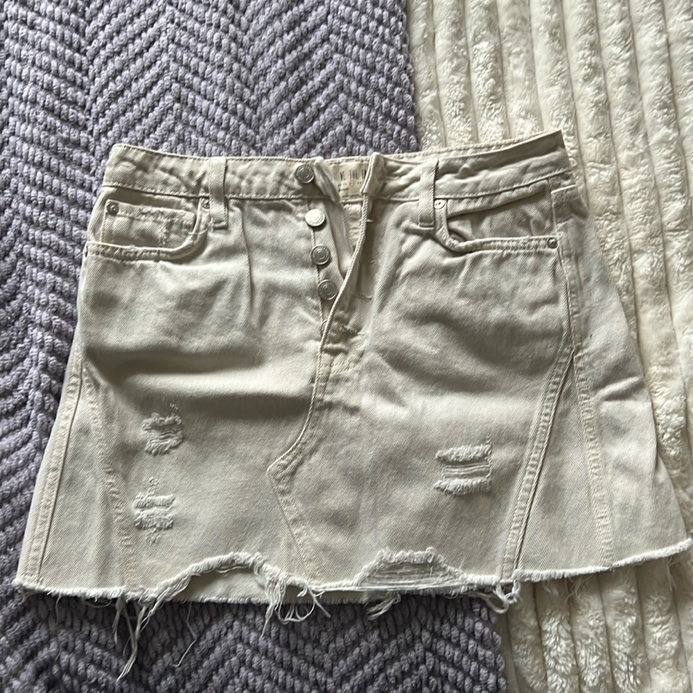 distressed Jean skirt